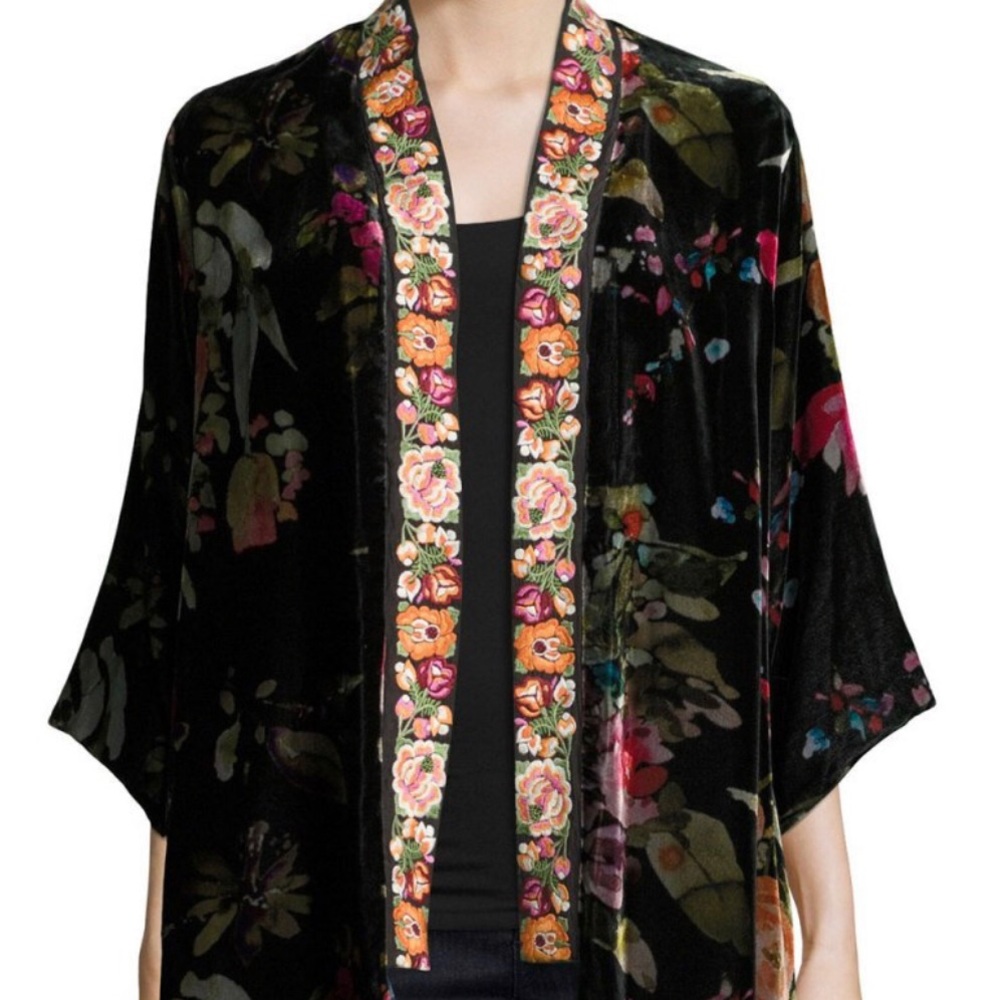 Johnny Was Reversible Velvet/Silk Kimono